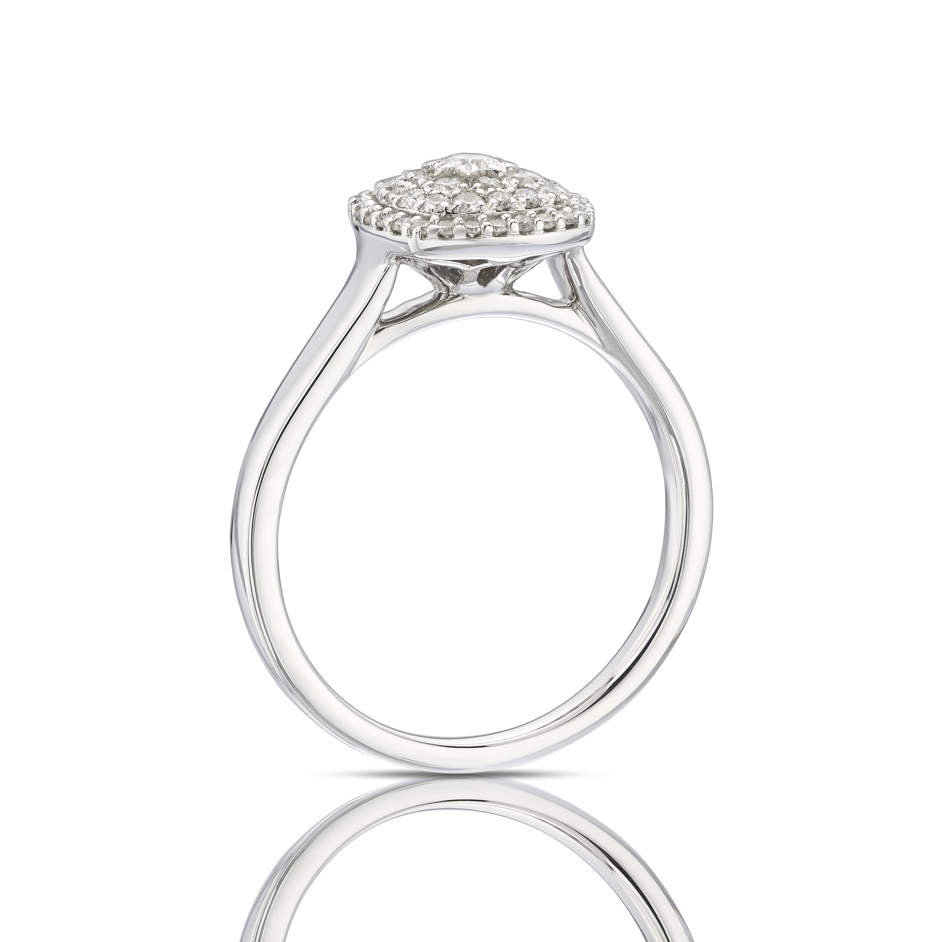 Thumbnail Image 3 of 9ct White Gold 0.33ct Diamond Triple Cushion Halo Cluster Ring
