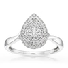 Thumbnail Image 1 of 9ct White Gold 0.33ct Diamond Triple Pear Halo Cluster Ring