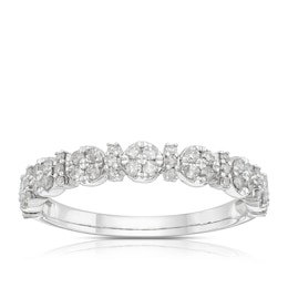 9ct White Gold 0.33ct Diamond Cluster Eternity Ring