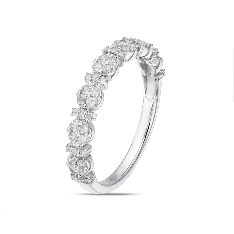 Main Image 2 of 9ct White Gold 0.33ct Diamond Cluster Eternity Ring