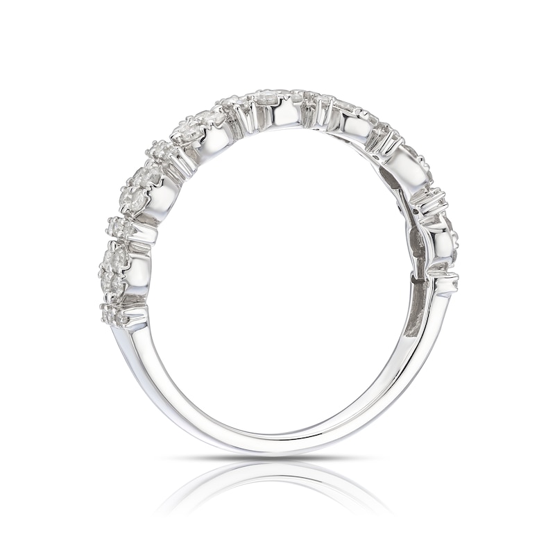 Main Image 3 of 9ct White Gold 0.33ct Diamond Cluster Eternity Ring
