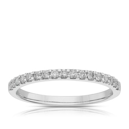 9ct White Gold 0.20ct Diamond Claw Set Eternity Ring