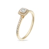 Thumbnail Image 2 of 9ct Yellow Gold 0.25ct Diamond Illusion Cushion Halo Ring