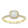 Thumbnail Image 1 of 9ct Yellow Gold 0.50ct Diamond Illusion Cushion Halo Ring