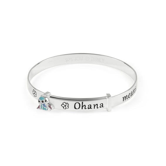 Stitch Sterling Silver 'Ohana Means Family' Bangle