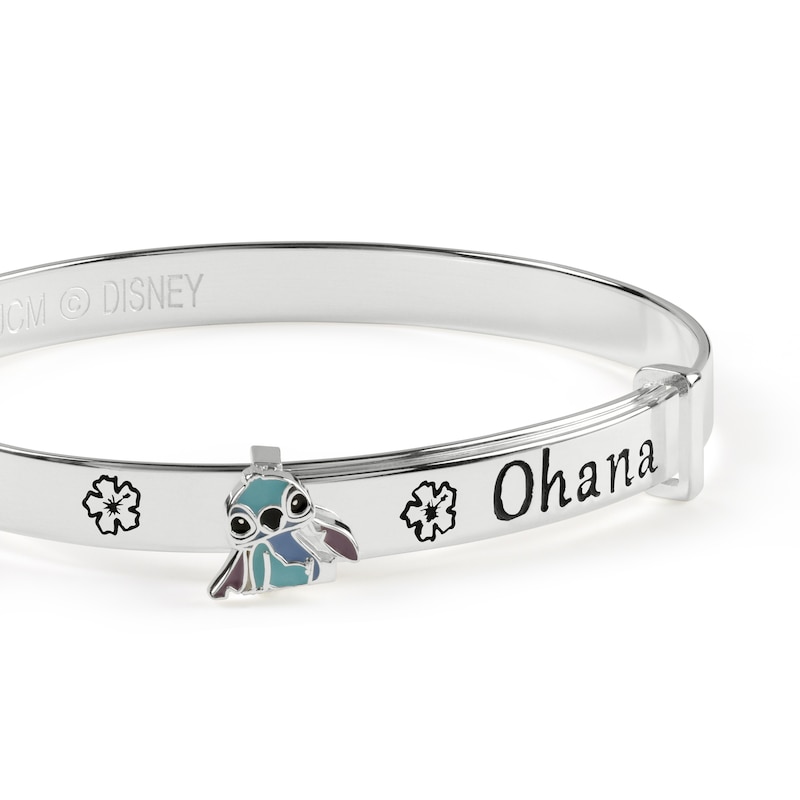 Main Image 2 of Stitch Sterling Silver 'Ohana Means Family' Bangle