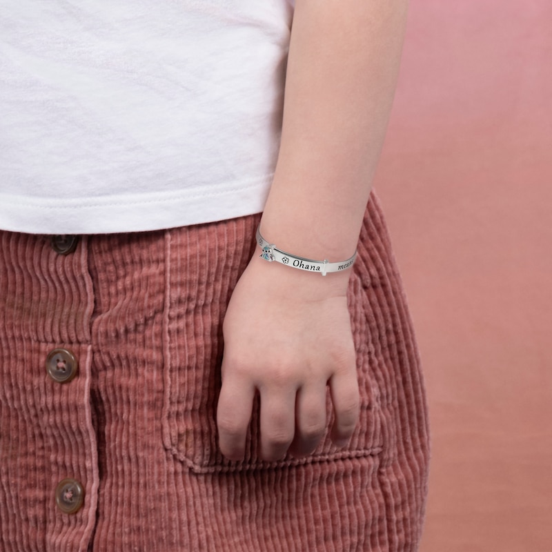 Main Image 3 of Stitch Sterling Silver 'Ohana Means Family' Bangle