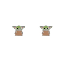 Disney Star Wars Sterling Silver Enamel 'Grogu' Stud Earrings