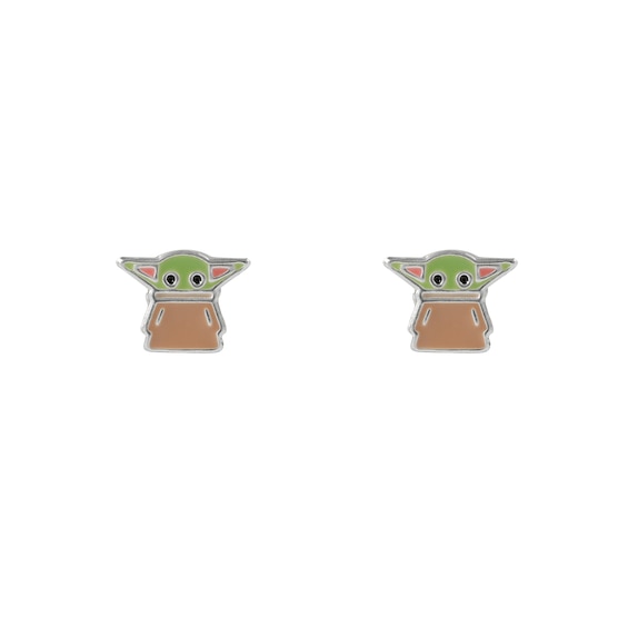 Disney Star Wars Sterling Silver Enamel Grogu Stud Earrings