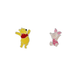 Winnie The Pooh & Piglet Mix and Match Sterling Silver Enamel Stud Earrings