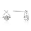 Thumbnail Image 1 of 9ct White Gold 0.10ct Diamond Cluster Kiss Stud Earrings