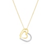 Thumbnail Image 1 of 9ct Yellow Gold Diamond Double Heart Pendant Necklace