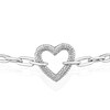 Thumbnail Image 2 of Sterling Silver Diamond Heart Paperlink Bolo Bracelet