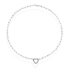 Thumbnail Image 2 of Sterling Silver Diamond Heart Pendant Paper Link Chain Necklace