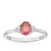 Thumbnail Image 1 of 9ct White Gold Diamond & Pink Topaz Trilogy Ring
