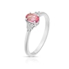 Thumbnail Image 2 of 9ct White Gold Diamond & Pink Topaz Trilogy Ring