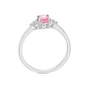 Thumbnail Image 3 of 9ct White Gold Diamond & Pink Topaz Trilogy Ring