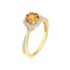 Thumbnail Image 2 of 9ct Yellow Gold Citrine & Diamond Halo Ring