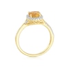 Thumbnail Image 3 of 9ct Yellow Gold Citrine & Diamond Halo Ring