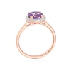 Thumbnail Image 3 of 9ct Rose Gold Amethyst & 0.10ct Diamond Halo Ring