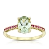 Thumbnail Image 1 of 9ct Yellow Gold Green Quartz & Pink Sapphire Solitaire Ring