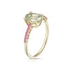 Thumbnail Image 2 of 9ct Yellow Gold Green Quartz & Pink Sapphire Solitaire Ring