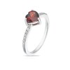 Thumbnail Image 2 of Sterling Silver Diamond & Garnet Heart Solitaire Ring