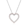 Thumbnail Image 1 of Sterling Silver 0.15ct Diamond & Garnet Heart Pendant Necklace