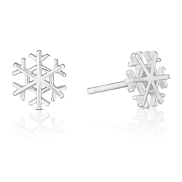 Sterling Silver 8mm Snowflake Stud Earrings