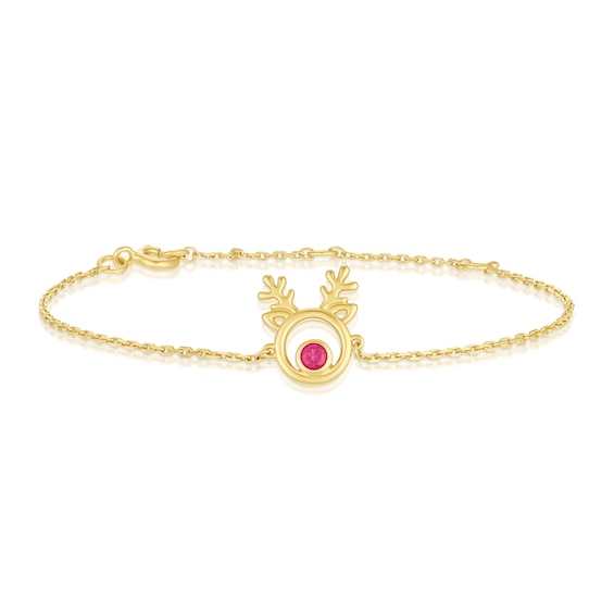 Sterling Silver and 18ct Gold Plated Vermeil Reindeer Crysta