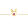 Thumbnail Image 2 of Sterling Silver & 18ct Gold Plated Vermeil Reindeer Crystal Stud 6.5+1" Bracelet