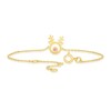 Thumbnail Image 3 of Sterling Silver & 18ct Gold Plated Vermeil Reindeer Crystal Stud 6.5+1" Bracelet