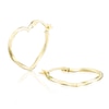 Thumbnail Image 1 of 9ct Yellow Gold Diamond Cut 21mm Heart Hoop Earrings