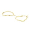 Thumbnail Image 2 of 9ct Yellow Gold Diamond Cut 21mm Heart Hoop Earrings