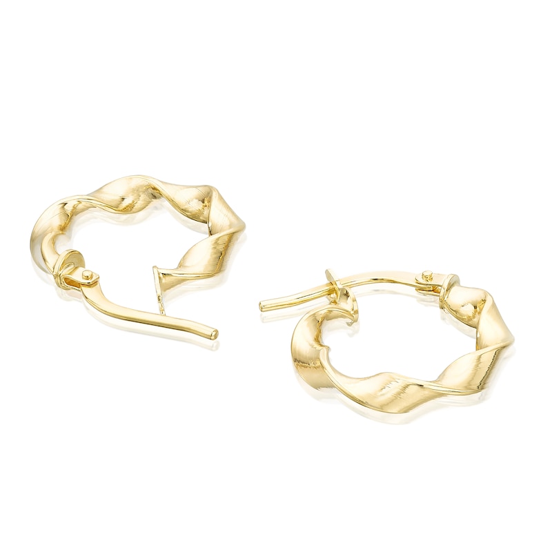 Main Image 2 of 9ct Yellow Gold Twist Hoop Earrings