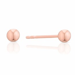9ct Rose Gold 3mm Polished Ball Stud Earrings