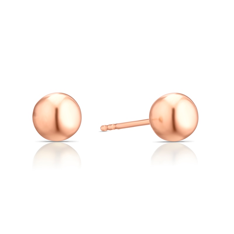 Main Image 1 of 9ct Rose Gold 5mm Polished Ball Stud Earrings