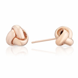 9ct Rose Gold Knot Stud Earrings