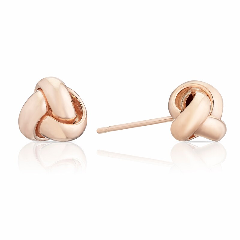 Main Image 1 of 9ct Rose Gold Knot Stud Earrings