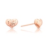 Thumbnail Image 1 of 9ct Rose Gold Diamond Cut Heart Stud Earrings