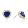 Thumbnail Image 1 of 9ct Yellow Gold Blue & White Cubic Zirconia Flower Stud Earrings