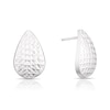 Thumbnail Image 1 of 9ct White Gold Diamond Cut Curved Teardrop Stud Earrings