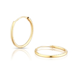 18ct Yellow Gold 15mm Diamond Cut Sleeper Earrings