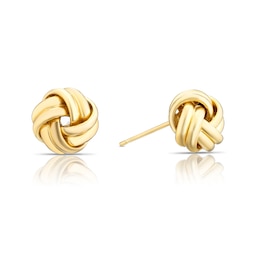 18ct Yellow Gold 8.5mm Double Knot Stud Earrings