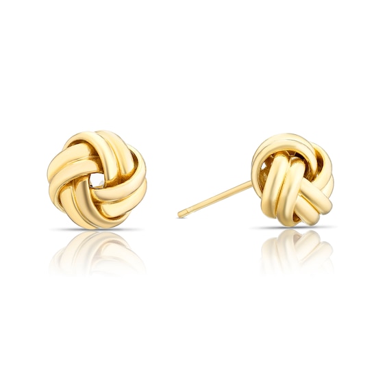 18ct Yellow Gold 8.5mm Double Knot Stud Earrings
