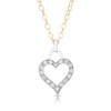 Thumbnail Image 1 of 9ct Two Colour Cubic Zirconia 18" Belcher Chain Heart Pendant