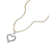 Thumbnail Image 2 of 9ct Two Colour Cubic Zirconia 18" Belcher Chain Heart Pendant