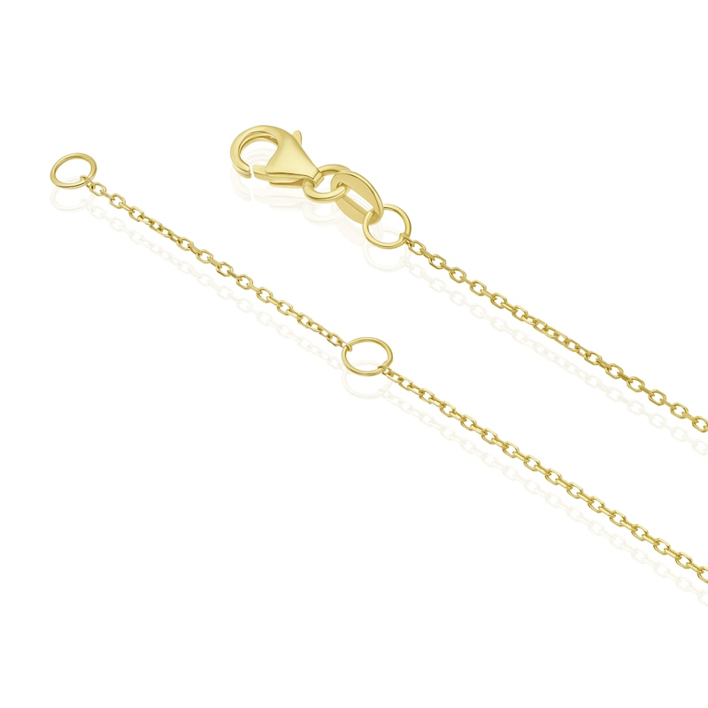 Main Image 3 of 9ct Yellow Gold Cubic Zirconia Heart Pendant 17+1" Necklace