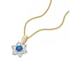 Thumbnail Image 2 of 9ct Yellow Gold Blue & White Cubic Zirconia Flower Pendant Necklace
