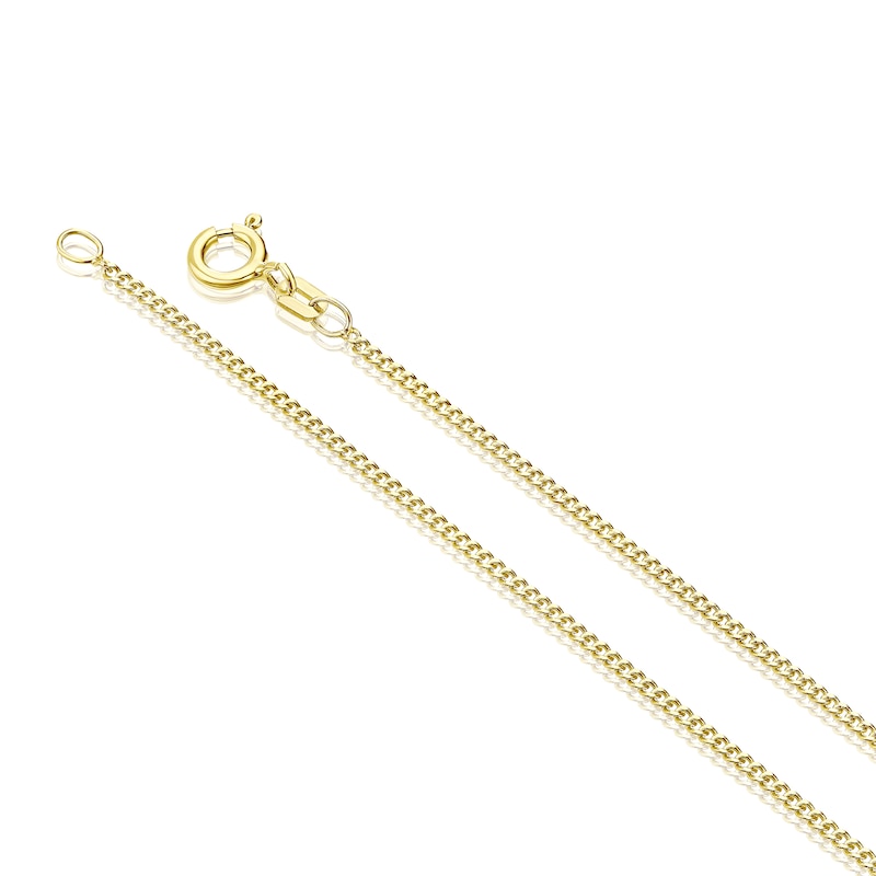 Main Image 3 of 9ct Yellow Gold Blue & White Cubic Zirconia Flower Pendant Necklace